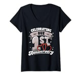 Womens 1st Wedding Anniversary Celebrating 1 Year Matching Gift V-Neck T-Shirt