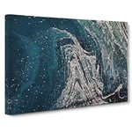 Big Box Art Way to My Dreams in Abstract Canvas Wall Art Framed Picture Print, 30 x 20 Inch (76 x 50 cm), Teal, Blue, Grey, Black