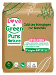 Love & Green Pure Nature - Culottes écologiques non blanchies – Certifiées Ecolabel - Taille 6 (+ de 16 kilos) x 16