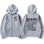 2023 Julgåva Taylor World The Eras Tour Dragkedja Hoodie Herr Dam gray XXXL