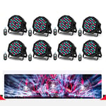 8 PCS 36 Led Par RVB DMX512 72W Projecteur Jeux de Lumiere pour Soiree avec télécommande lumière disco Auto/Son/Maître-d'esclave Éclairage de scène pour DJ Fête Bar bande mariage Halloween Noël