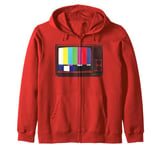 No Signal 70s 80s Television Screen Retro Vintage Funny TV Zip Hoodie