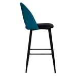 Atmosphera Créateur D'intérieur - Tabouret bar déco velours 'Kara' Atmosphera - Couleur: Bleu canard