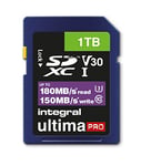 Integral 1TB Card 4K Video Read Speed 180MB/s and Write Speed 150MB/s MicroSDXC A2 C10 U3 UHS-I 180-V30 SD Memory Card