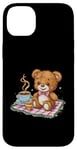 iPhone 14 Plus Cartoon teddy bear with honey and tea Case