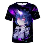 ZOSUO Unisex 3D Printed Summer Casual Short Sleeve T-Shirts Tees Japanese Anime Re:Life in a different world from zero Cosplay Rem Loose Shirt,XXS