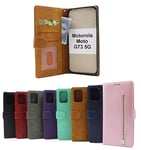 Zipper Standcase Wallet Motorola Moto G73 5G (Svart)