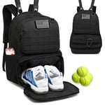 SunForMorning Sac de Tennis, Sac à Dos de Tennis Tactique pour Homme et Femme avec Compartiment à Chaussures, Plusieurs Poches, Peut contenir 2 Raquettes, Raquettes de Badminton, Squash, pagaies de