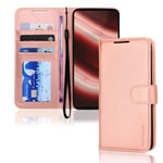 TECHGEAR for Nothing Phone 2a Leather Wallet Case, Flip Book Protective Case Cover [RFID BLOCKING] with Wallet Card Holder, Stand and Wrist Strap - Rose Gold PU Leather with Magnetic Closure