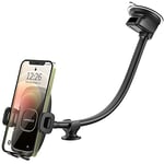 13'' Gooseneck Car Phone Holder, Industrial-Strength Car Phone Mount Windshield Suction Cup, Holder for Cell Phone in Truck, Long Arm Phone Holder Windshield Mount for Truck SUV, Phone Window Mount