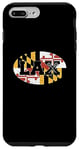 Coque pour iPhone 7 Plus/8 Plus Bâtons de crosse LAX vintage sur drapeau du Maryland