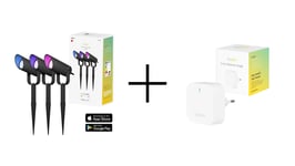 Hombli - Outdoor Smart Spot Light - Kit (3 pcs) Bundle with  Hombli Smart Bluetooth Bridge