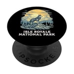 Isle Royale National Park Grey Wolf Vacation Wildlife PopSockets PopGrip Adhésif