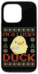 iPhone 13 Pro Funny Duck with Knife Meme - I'm a Lucky Duck Ugly Christmas Case