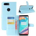 Oneplus 5T      Pu Wallet Case    [Lightblue]