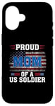 Coque pour iPhone 16 Veteran American USA Flag Patriot Proud Mom Of A US Soldier