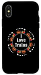 Coque pour iPhone X/XS I Love Trains Train Track Jouet électrique Train Train Tee