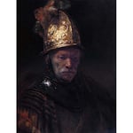 Wee Blue Coo Rembrandt (Circle) Man With Golden Helmet Old Master Painting Art Print Poster Wall Decor 12X16 Inch