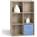 Étagère de rangement 6 cases - H91,5 x L61,5 cm - CaliCosy - Bois clair