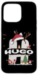 Coque pour iPhone 15 Pro Max Chemise de Noël Hugo avec nom Hugo pour Noël amusant