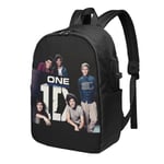 One Direction Ryggsäck För Män Kvinnor Tonåringar, Vattenavvisande Casual Dagryggsäck Passar Laptop Med Usb Laddningsport,17 In Bookdheudhiu1232 M