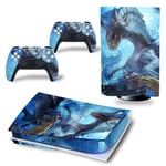 Autocollant Sticker pour Sony PS5 Édition numérique, Monster Hunter World-893