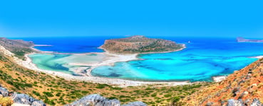 Beautiful Balos beach in summer holiday famous island of Crete - Greece