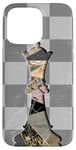 Coque pour iPhone 15 Pro Max Jeu d'échecs Gambit Marbling Queen Échiquier à carreaux