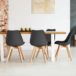 Idmarket - Lot de 4 chaises scandinaves sara noires pour salle à manger