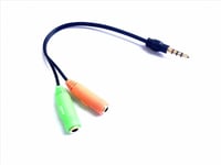 HEADPHONES MICROPHONE SPLITTER FOR SADES SA-708 SA708 SHARKOON GAMING HEADSET