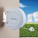 15m Clothes Reel Washing Line Auto Retractable Wall Mounted Indoor & Outdoor