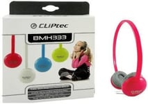 CLiPtec Cute-Chat Bright Multimedia Headphones - Inline Mic Gaming & Chat Pink