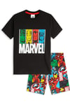 Marvel Boys Teenagers 2 Piece Short Pyjamas, Iron Man Captain America Hulk Thor