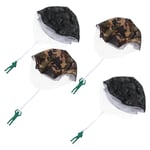 NUOBESTY 4Pcs Parachute Toy Free Throwing Toy Soldier Figures Hand Throw Play Flying Outdoor Toys Gifts for Kids Toss It Up and Watching Landing