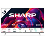 Sharp 4T-C55GM6141KB 55 Inch 4K UHD Quantum Dot Frameless Smart TiVo TV 2024