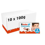 Kinder Chocolate Small Bars, Bulk Chocolate Gift Box, Fine Milk Chocolate Bar with a Milky Filling, Pack of 10 x 100g