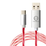 Numskull 3 Meter USB C Cable (Red LED), USB Type-C Fast Charger Sync Cable