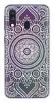 Coque en silicone imprimée compatible Samsung Galaxy A40 Mandala blanc