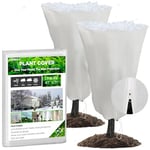 Voile Hivernage Plante, Lot de 2 Housse d'hivernage pour Plantes en Pot, 120 x 180cm Contre Le Froid et Le Gel, 60g/m² bâche Protection Arbustes Couverture Cloche Potager Tomate Voile de Forcage