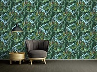 A.S. Création The Wallcover 385841 Self-Adhesive Jungle Wallpaper Green Blue Floral 8.40 x 0.53 m Made in Germany