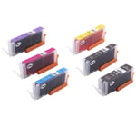 6x Ink Cartridge Cyan 12ml compatible with Canon Pixma TS9155 TS9150 TS8350