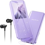 32Go MP3 Bluetooth 5.3 avec Haut-Parleur ,2,4"" Écran Coloré Lecteur Musique Son HiFi avec Bouton Tactile/Radio FM/USB C/Enregistreur Line-in,Baladeur MP4 Sport Support Carte 128Go-Violet