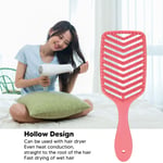 (Rose Red)Hollow Hair Brush Detangling Wet Dry Use Fast Blow Drying Curved SG5