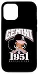 Coque pour iPhone 12/12 Pro Gemini 1951 Perle Anniversaire Afro Zodiaque Reine