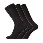 Dovre Strømper 3P No Elastic Twin Socks Svart bomull Str 45/48 Herre