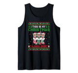 Coyote in Christmas Socks Ugly Sweater Xmas Pajama Tank Top