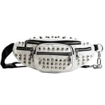 Sexy Rivets Vyötäröpakkaukset Fanny Pack Travel Cashier Belt Bag Naisten Hip-hop Rock Punk-Valkoinen laukku