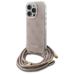 Guess iPhone 16 Pro Max Mobilskal Crossbody Cord 4G Print - Rosa