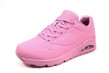 Skechers Women's 73690 PNK Trainers, Pink Durabuck/Mesh, 3.5 UK