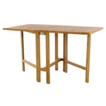 Vcm Table De Balcon Table De Jardin Table Pliante Bois Teck Traité 130x65 Cm